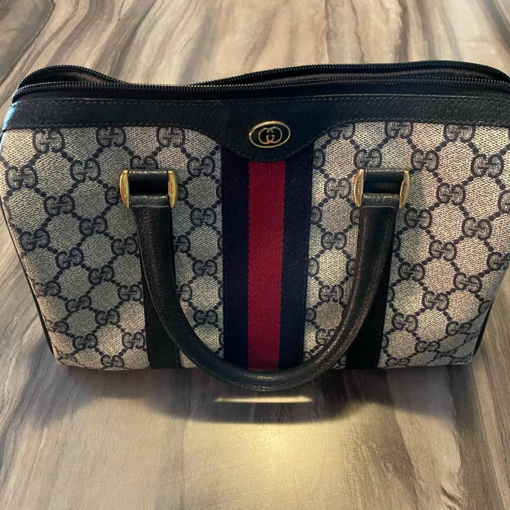 Classic Gucci Blue and Red Handbag - Picture 2 of 6
